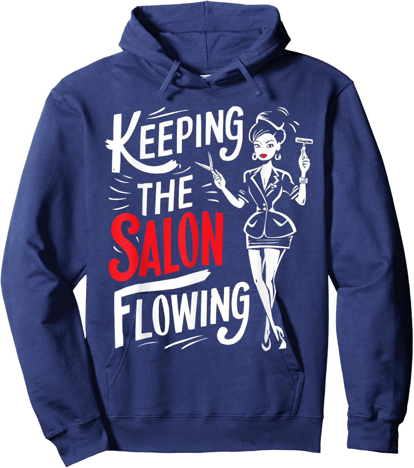 Salon Receptionist Quote Front Desk Job Profession Hoodie - Hoodie | Navy