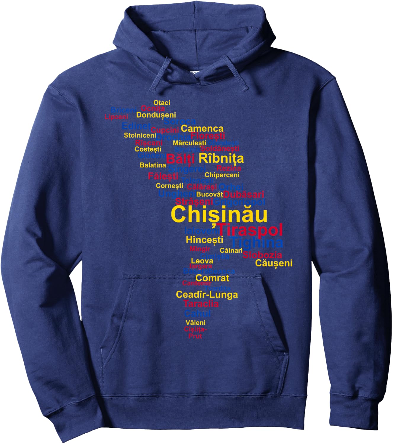 Moldova Outline, Moldova Travel, Moldova Flag, Moldova Hoodie - Hoodie | Navy