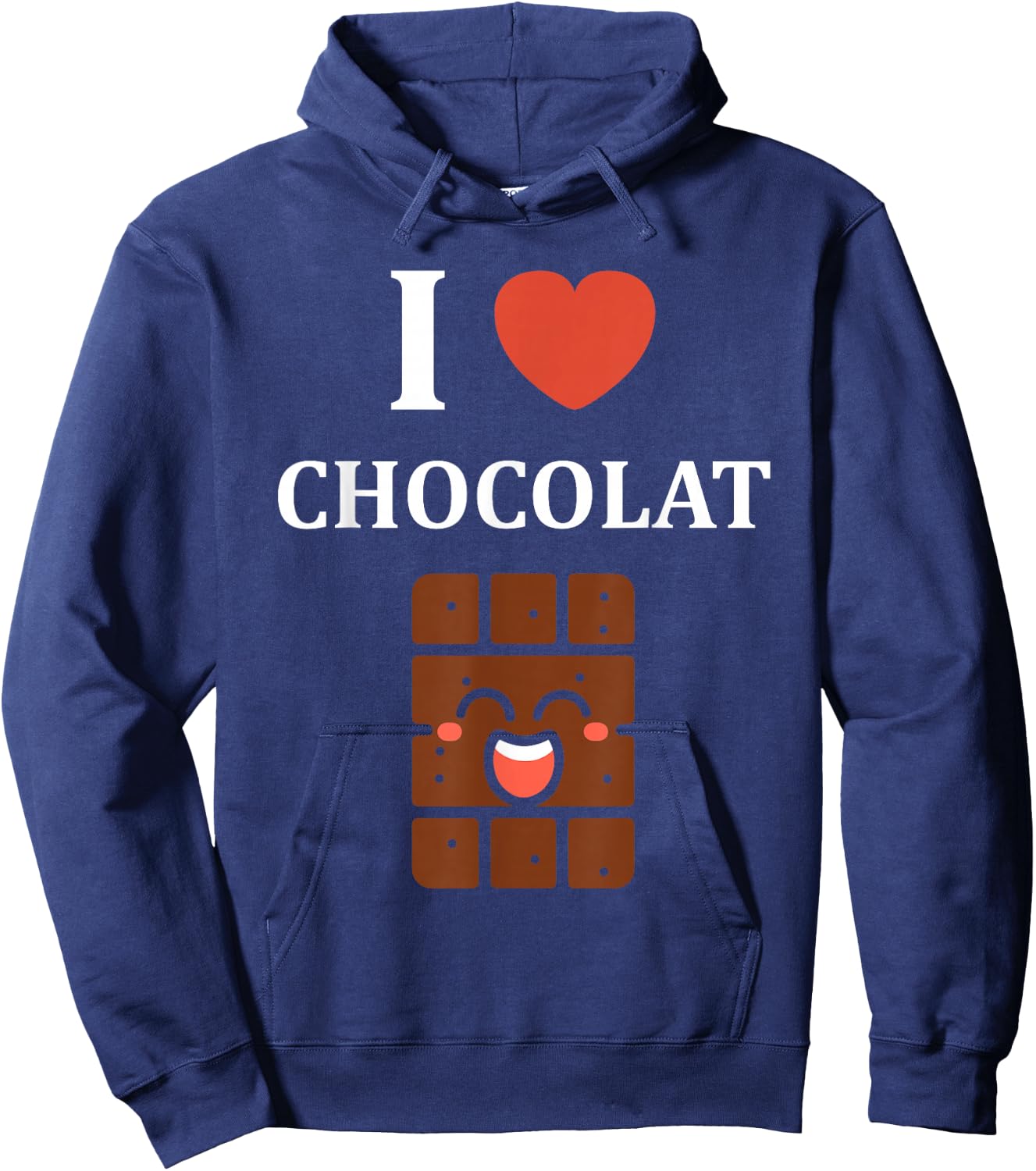 Humor Chocolate Bar Cute Cake I Love Chocolate , Black, S Hoodie - Hoodie | Navy