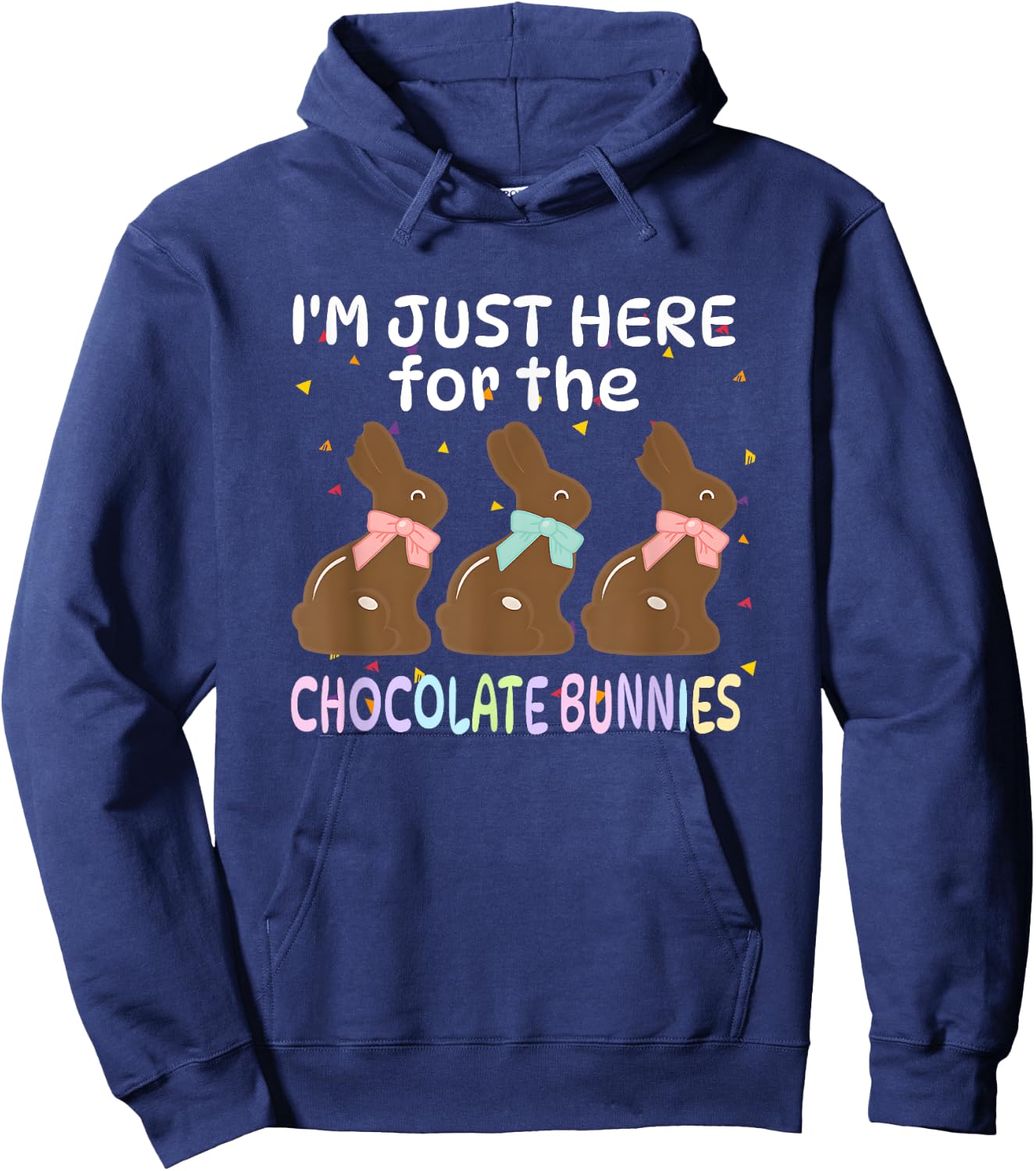 I'm Just Here For The Chocolate bunny Happy Easter Boy Kids Hoodie - Hoodie | Navy