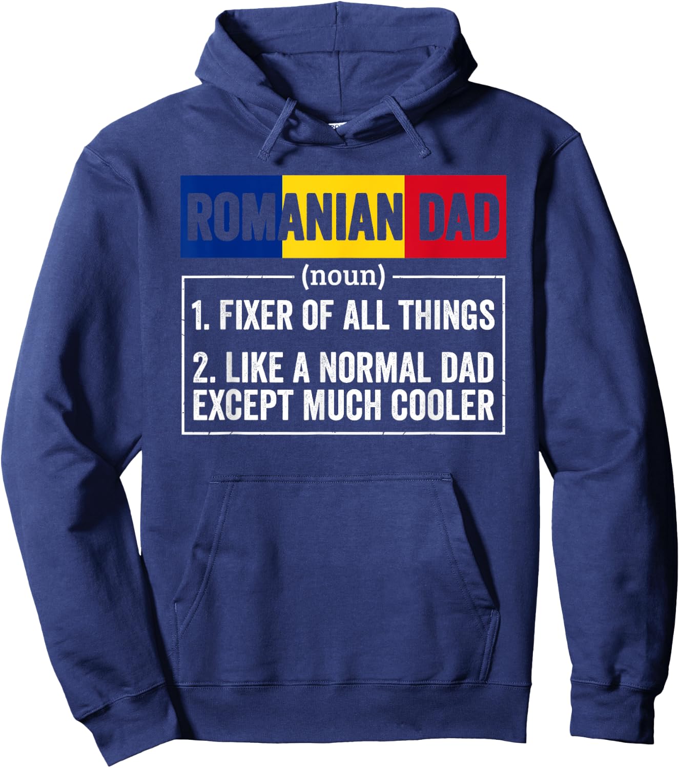 Romanian Dad Noun Funny Romania Heritage Hoodie - Hoodie | Navy