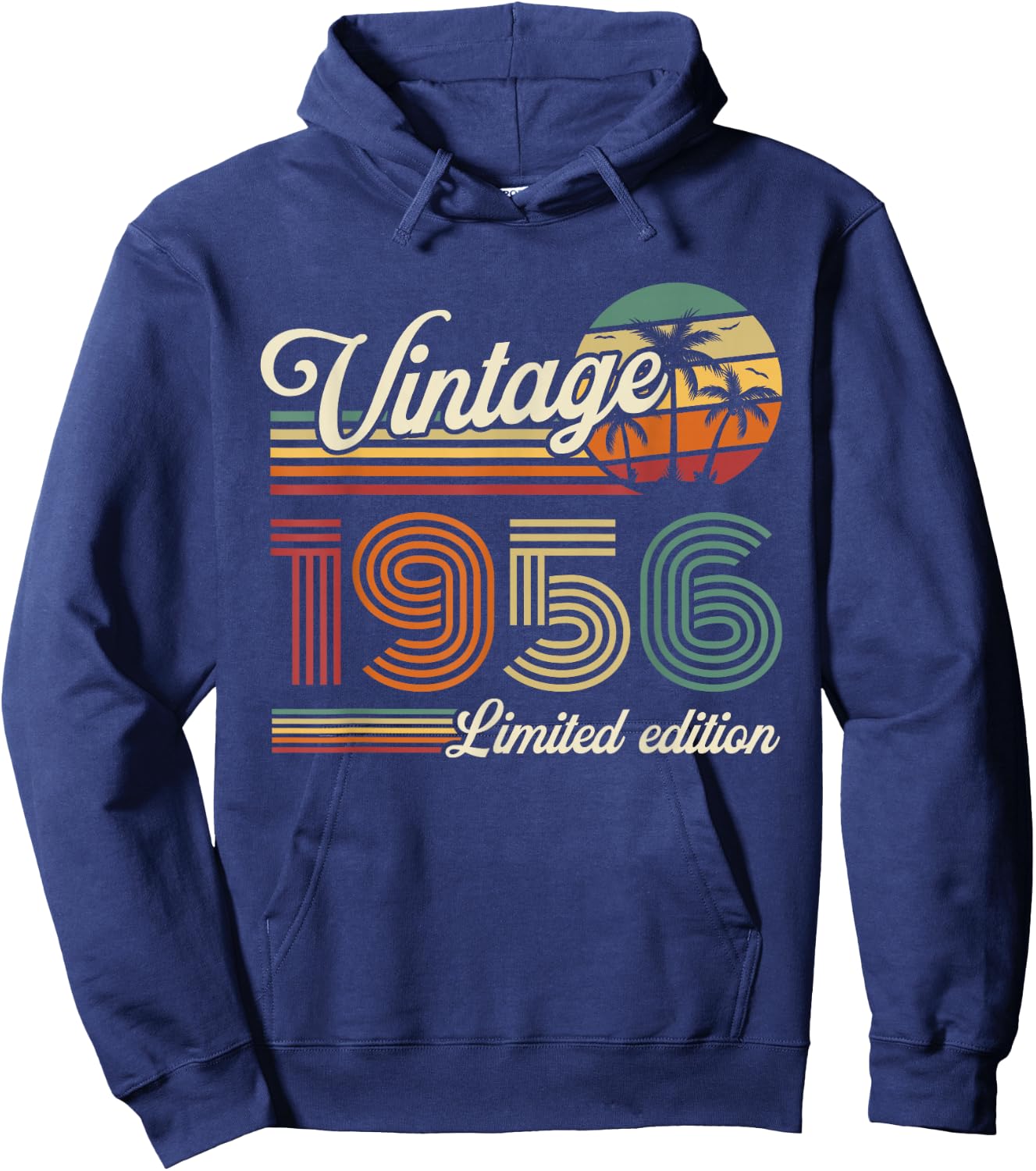 Vintage 1956 Birthday Gift 70 Years Men and Women Hoodie - Hoodie | Navy