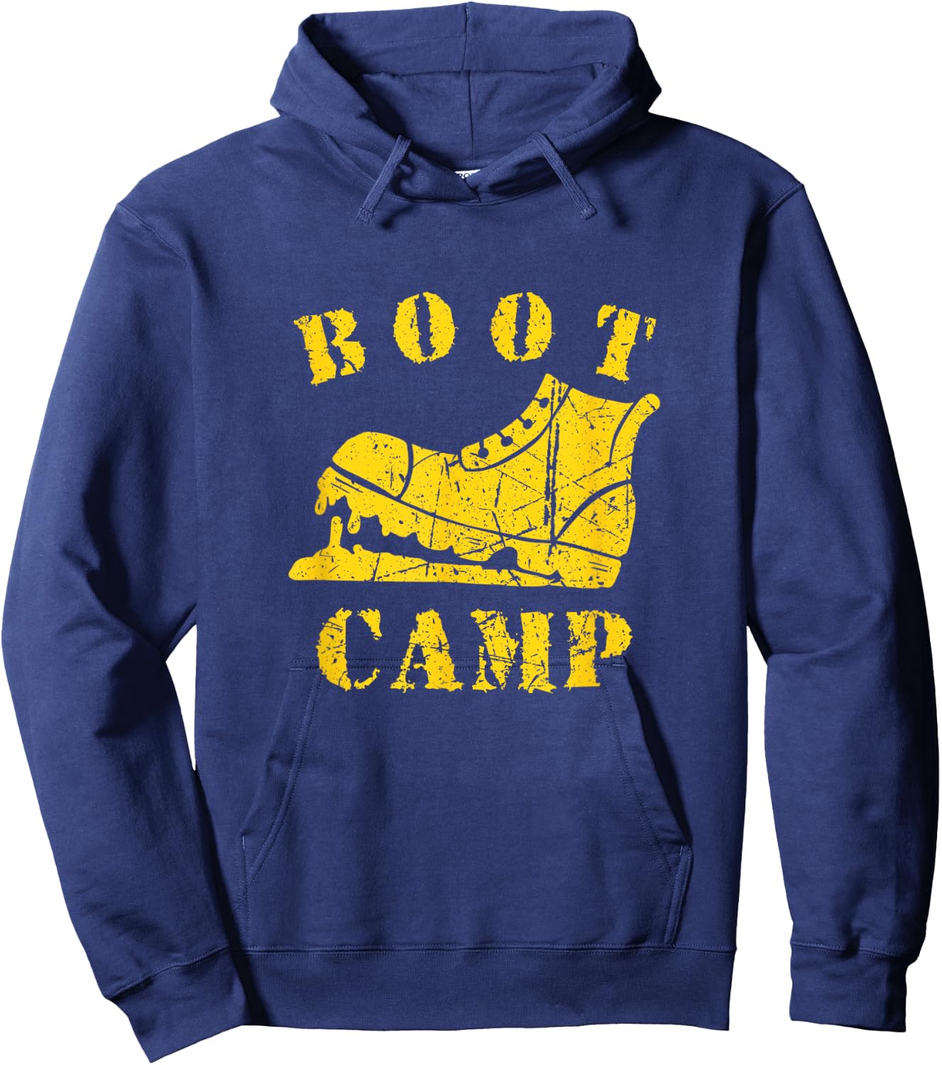 Boot Camp Military Bootcamp Fitness Workout Distressed Hoodie - Hoodie | Navy