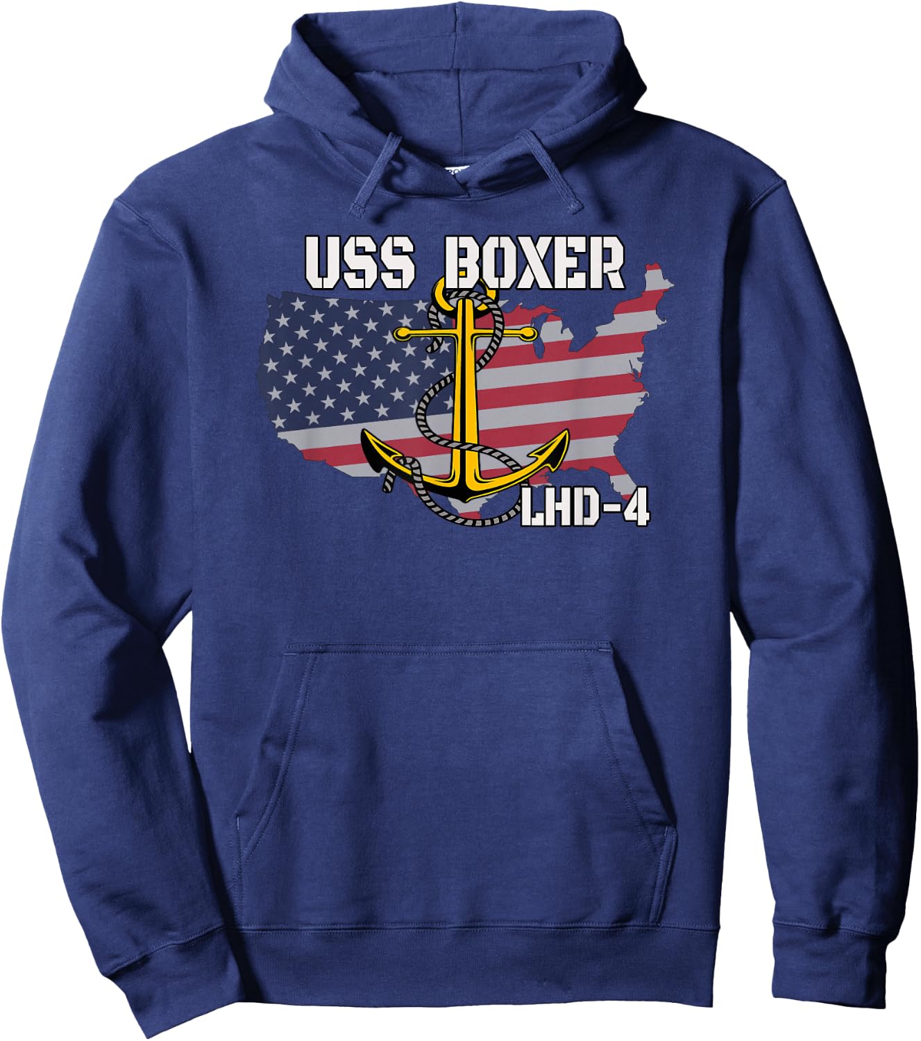 USS Boxer LHD-4 Landing Helicopter Dock Veterans Day Father Hoodie - Hoodie | Navy