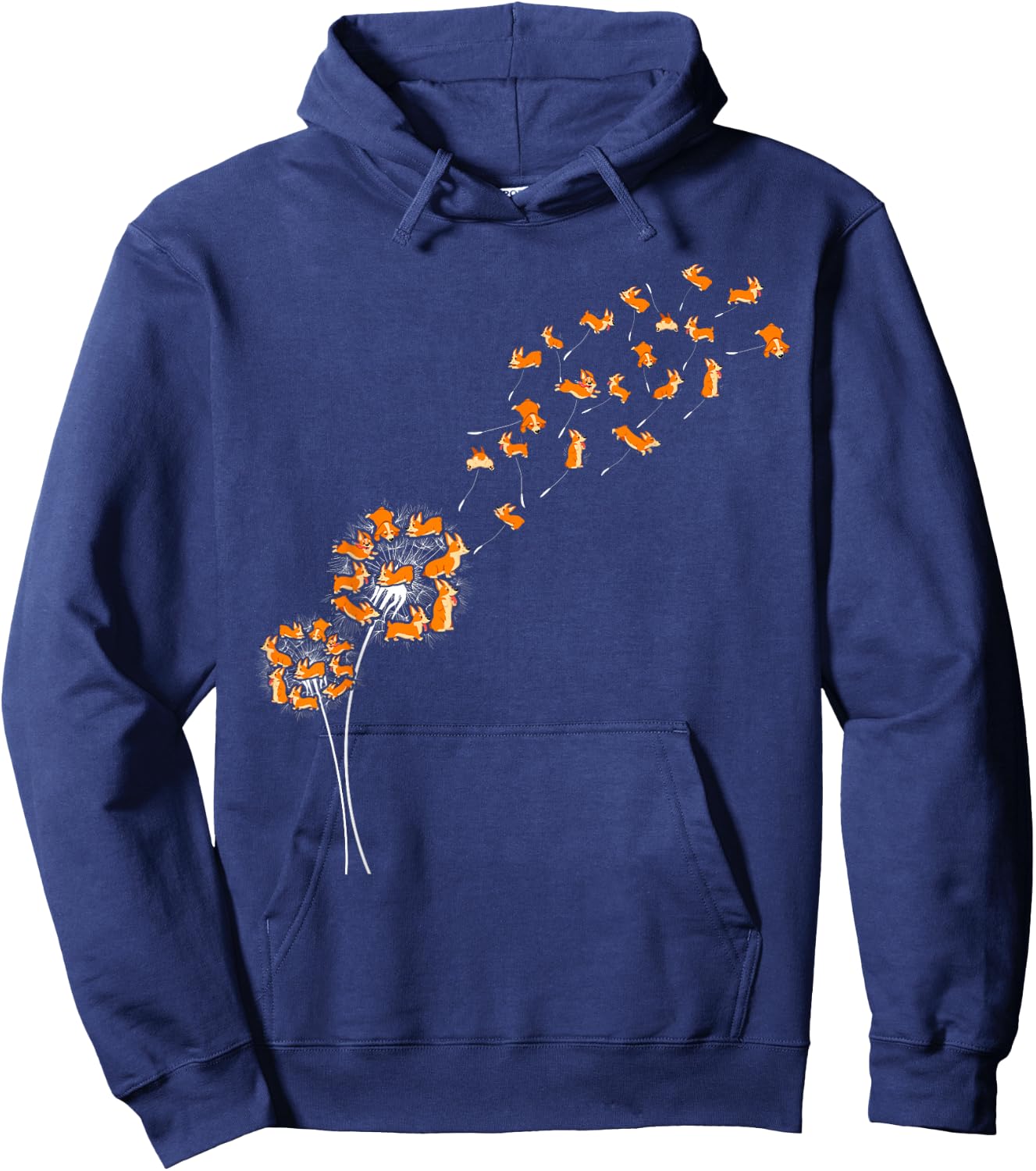 Dandelion Tricolor Corgi Funny Men Women Lover Hoodie - Hoodie | Navy