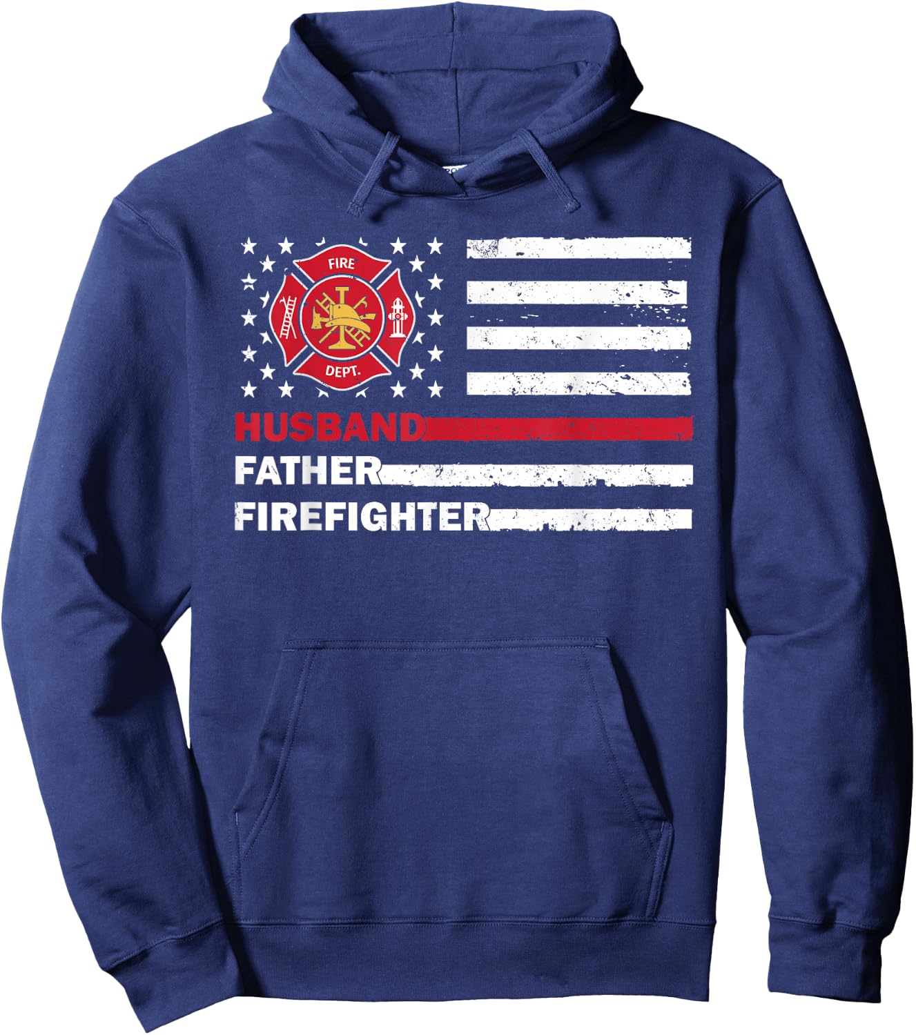 Firefighter Art For Husband Men Dad Firefighting Firefighter Hoodie - Hoodie | Navy