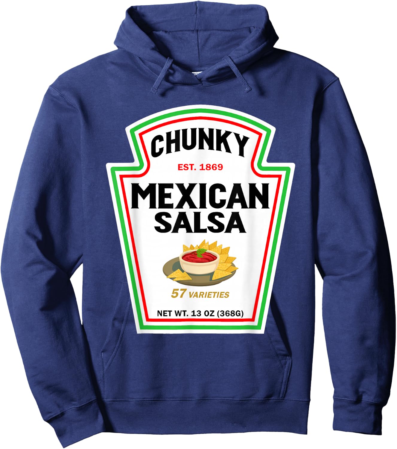 Halloween Matching Costume Chunky Mexican Salsa Bottle Label Hoodie - Hoodie | Navy