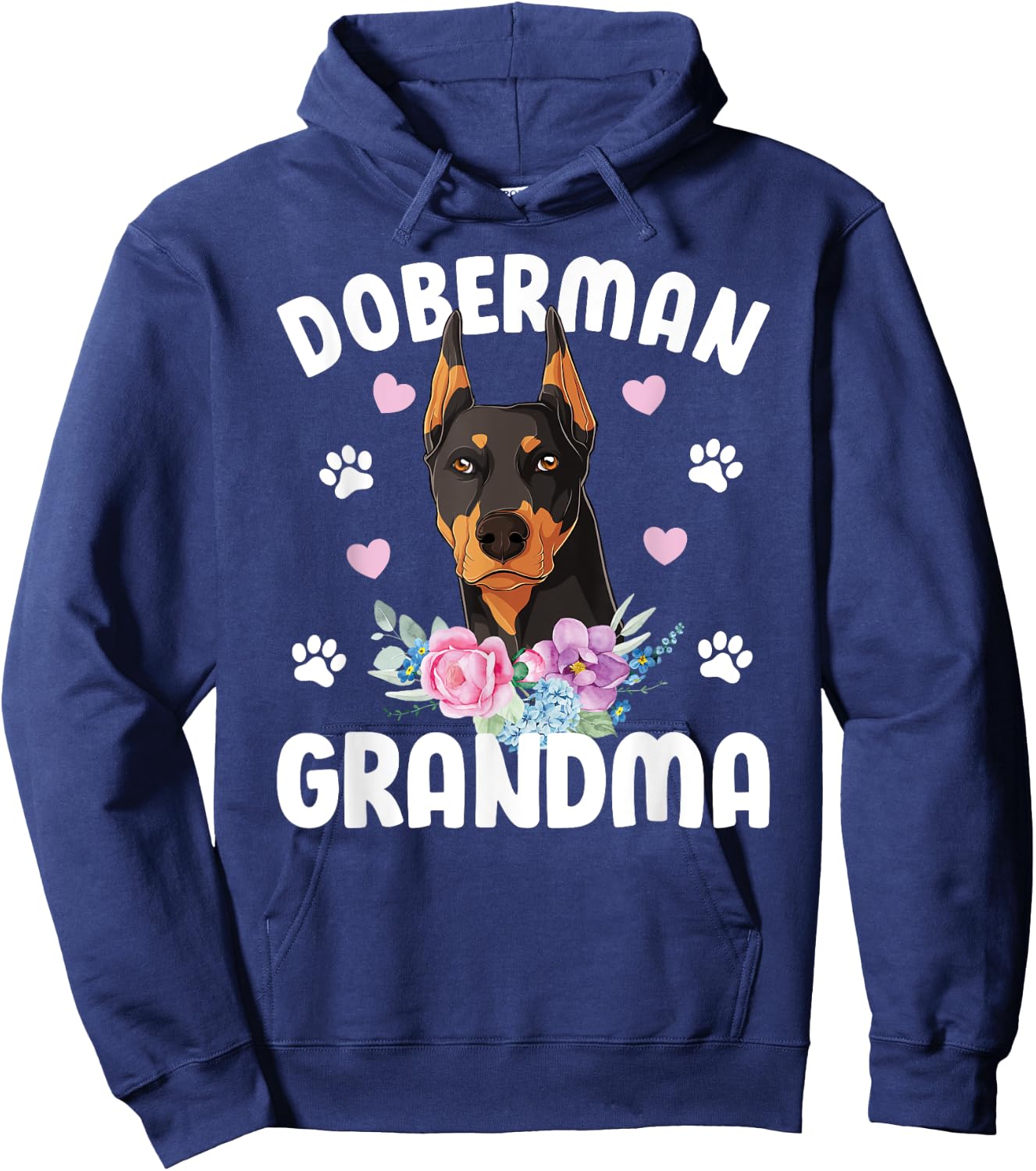 Doberman Grandma Of A Doberman Pinscher Grandmother Hoodie - Hoodie | Navy