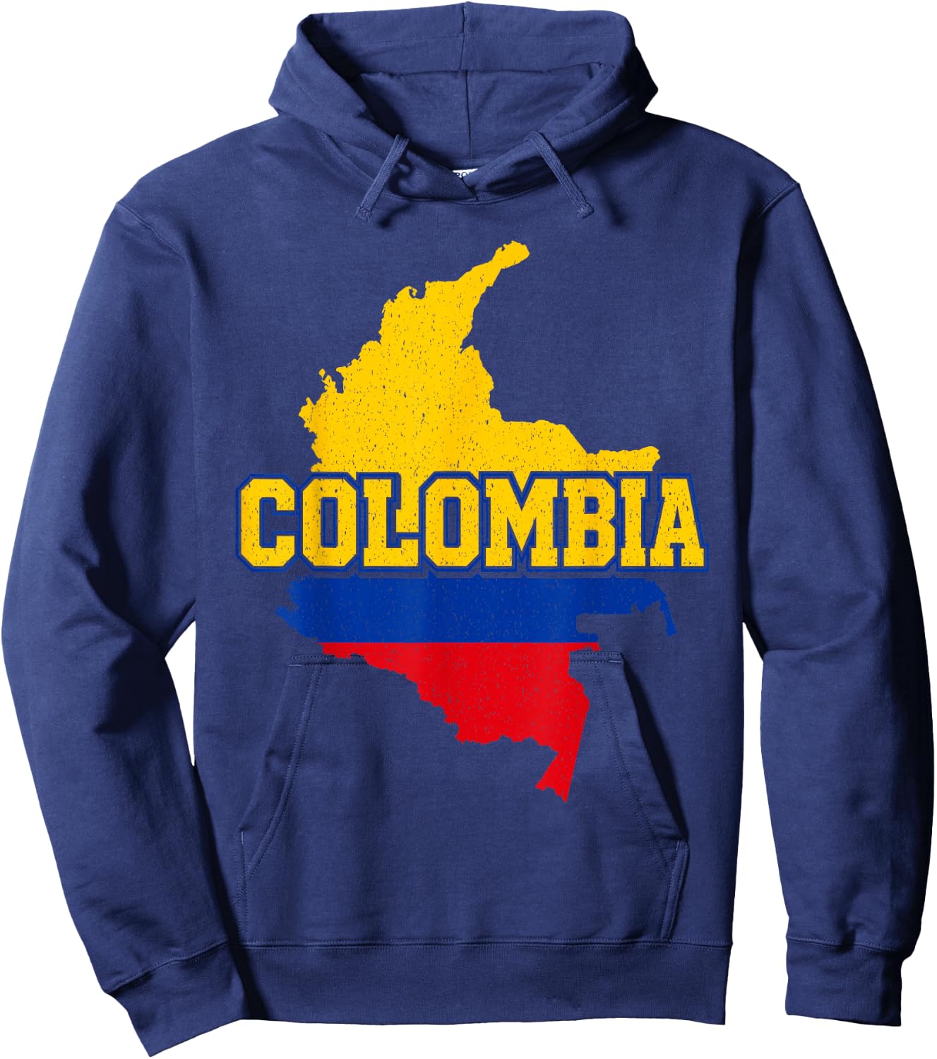 Vintage Colombia Flag Patriotic Colombian Pride Men Women Hoodie - Hoodie | Navy