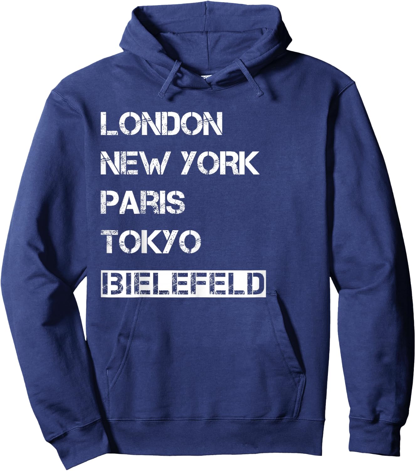 Bielefeld with German Text "My Homeland Bielefeld" [German Language], black Hoodie - Hoodie | Navy