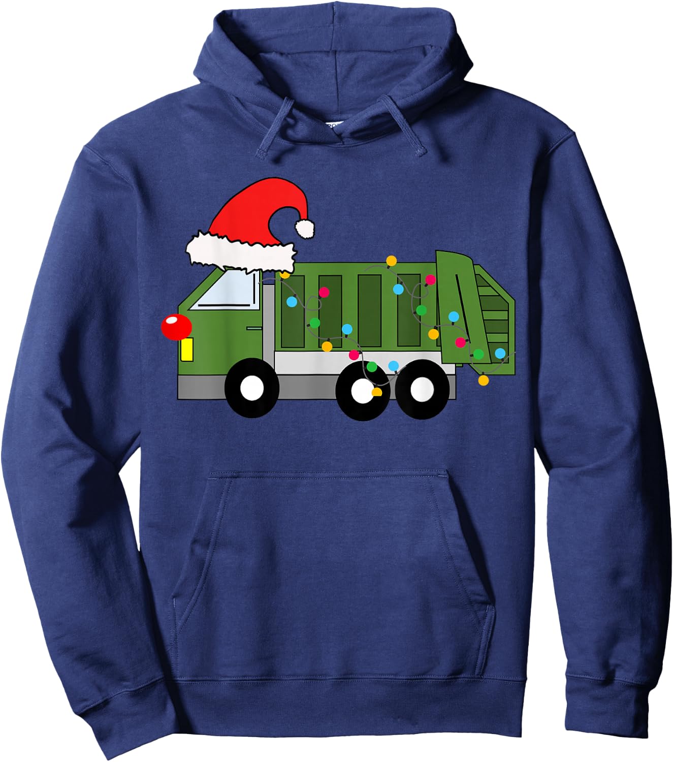 Garbage Truck Christmas Pajama Kids Toddler Baby 5T 4T Hoodie - Hoodie | Navy