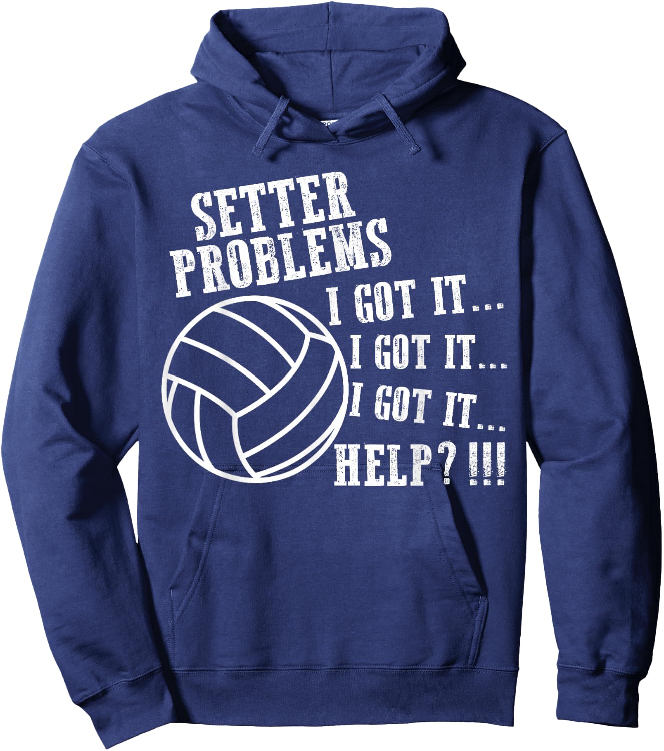Volleyball Funny Setter Problems Beach Hobby Sport Summer Hoodie - Hoodie | Navy