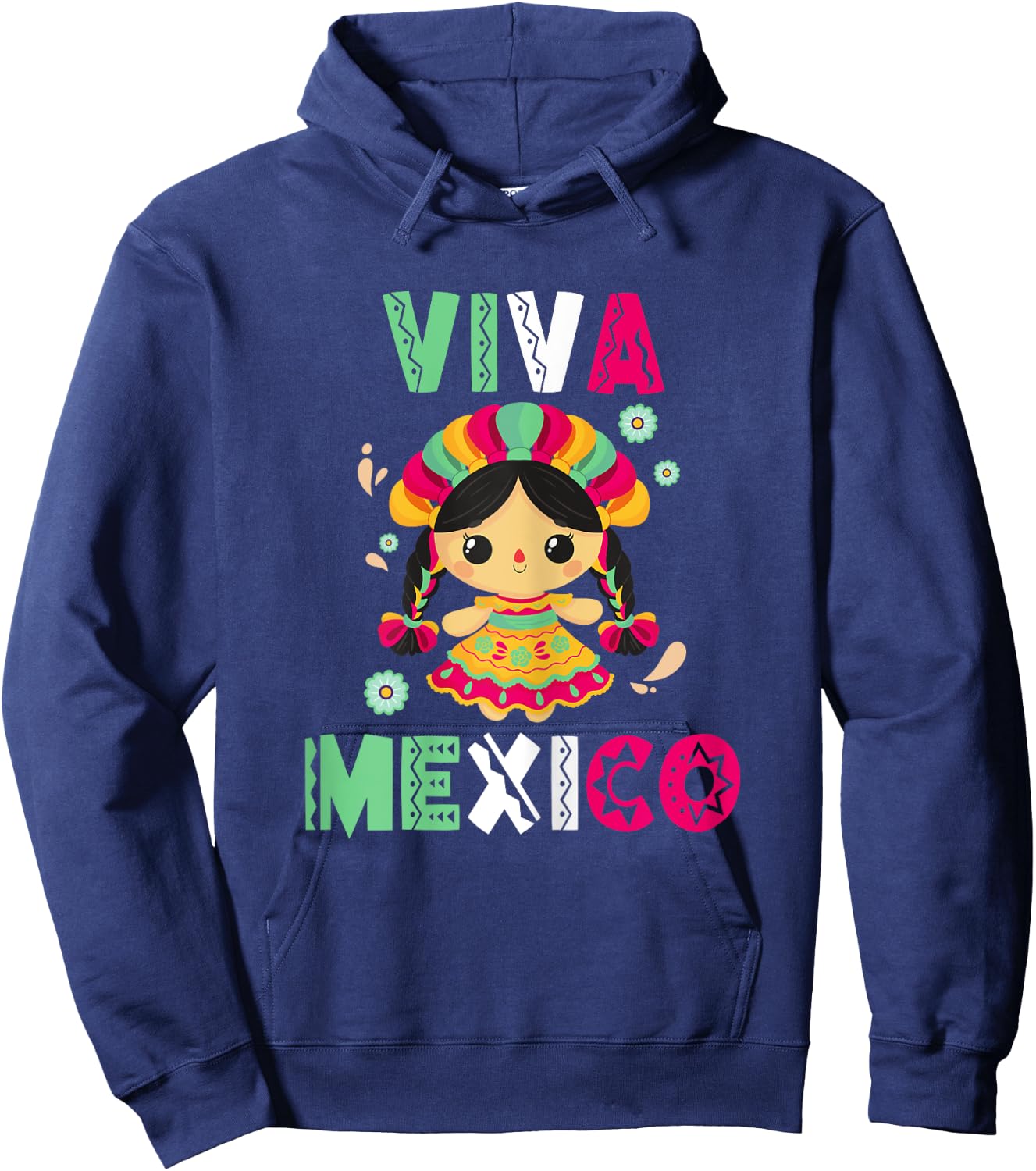 Viva Mexico-Shirt Women Little Girls Kids Mexican Mexicana Hoodie - Hoodie | Navy