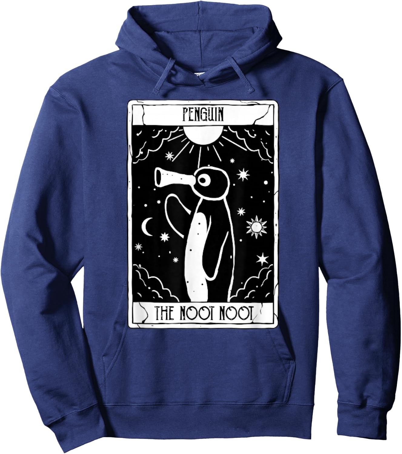 Noot Funny Penguin Tarot Vintage Distressed , black Hoodie - Hoodie | Navy