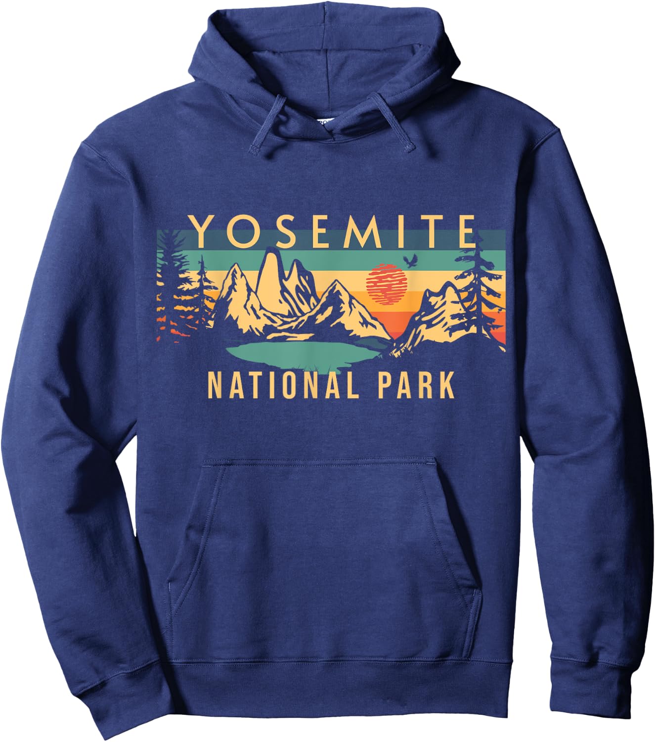 Yosemite National Park , Green, S Hoodie - Hoodie | Navy
