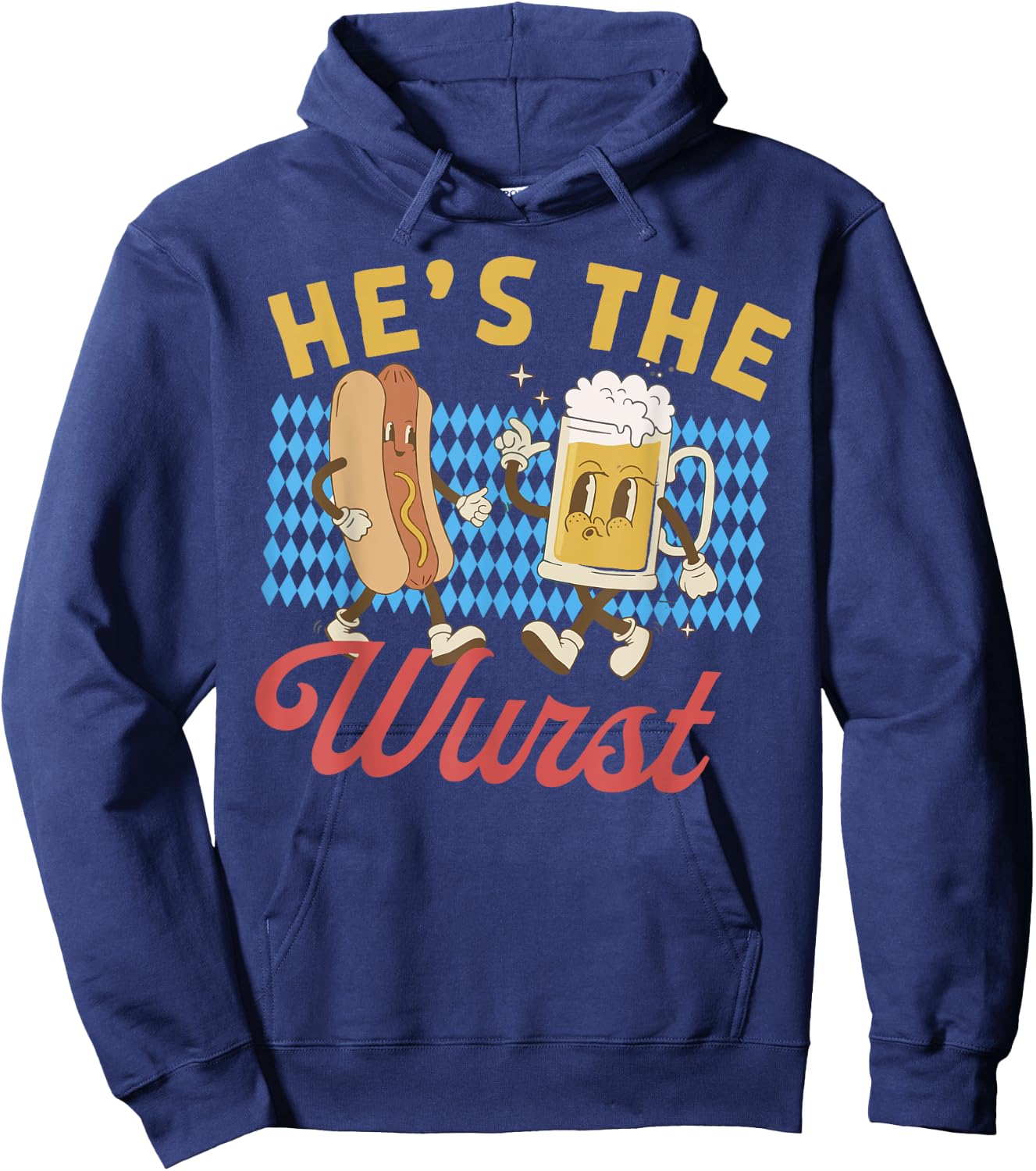 Funny Oktoberfes Hes the Wurst Shes a Brat Couples Matching Hoodie - Hoodie | Navy