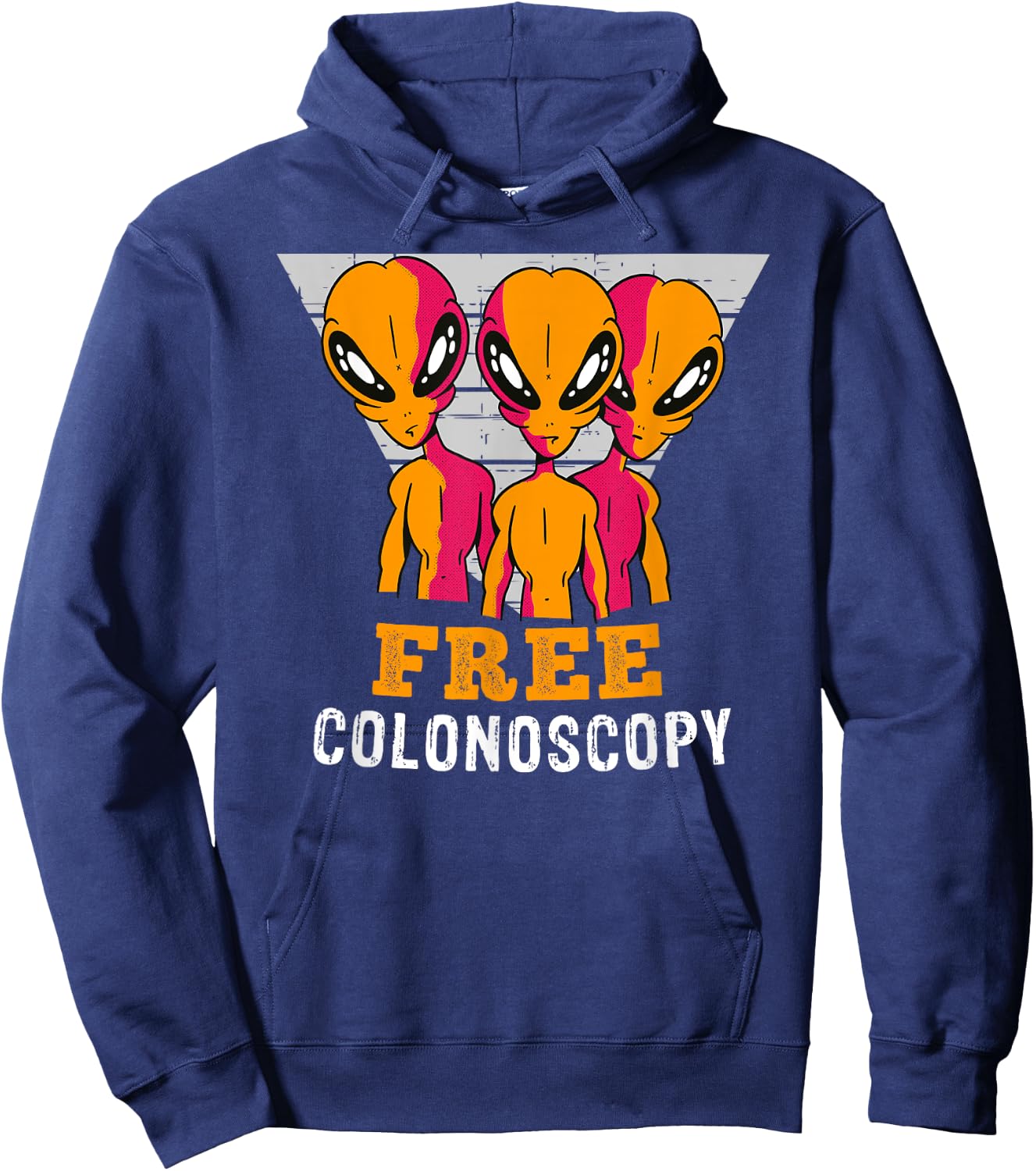 Free Colonoscopy from Funny Aliens for a 50th Birthday Hoodie - Hoodie | Navy
