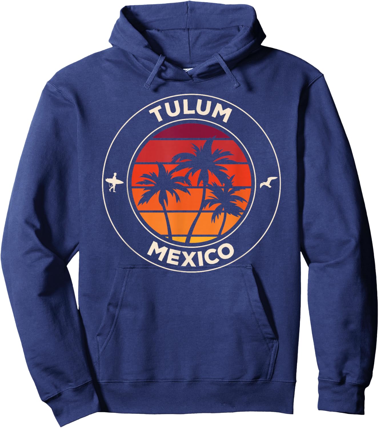 Tulum Mexico Vintage Sunset Hoodie - Hoodie | Navy