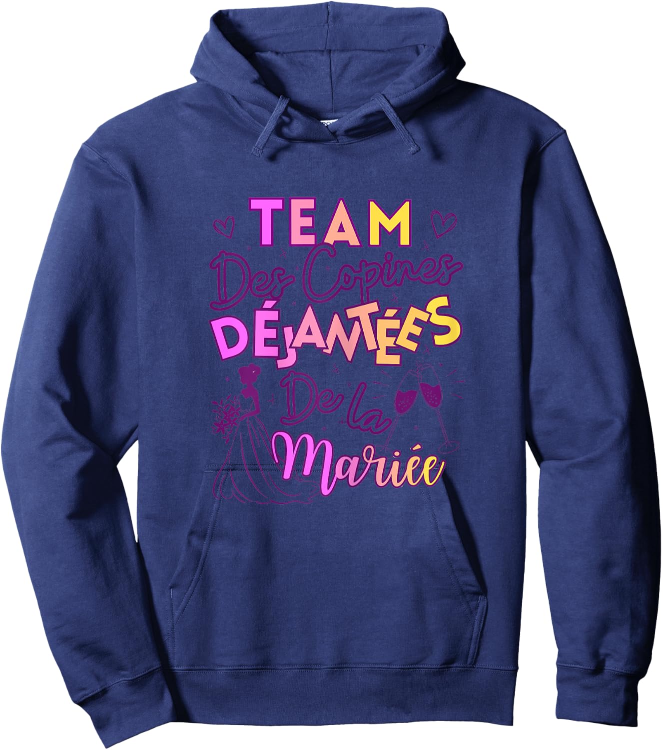 Women's Team Crazy Girlfriends of the Bride EVJF , white Hoodie - Hoodie | Navy