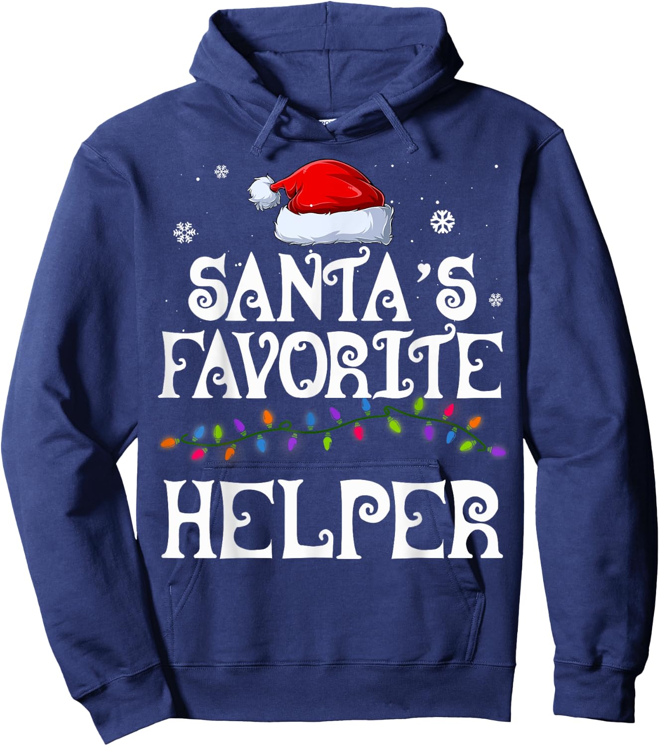 Funny Santa's Favorite Helper Family Matching Christmas Hoodie - Hoodie | Navy