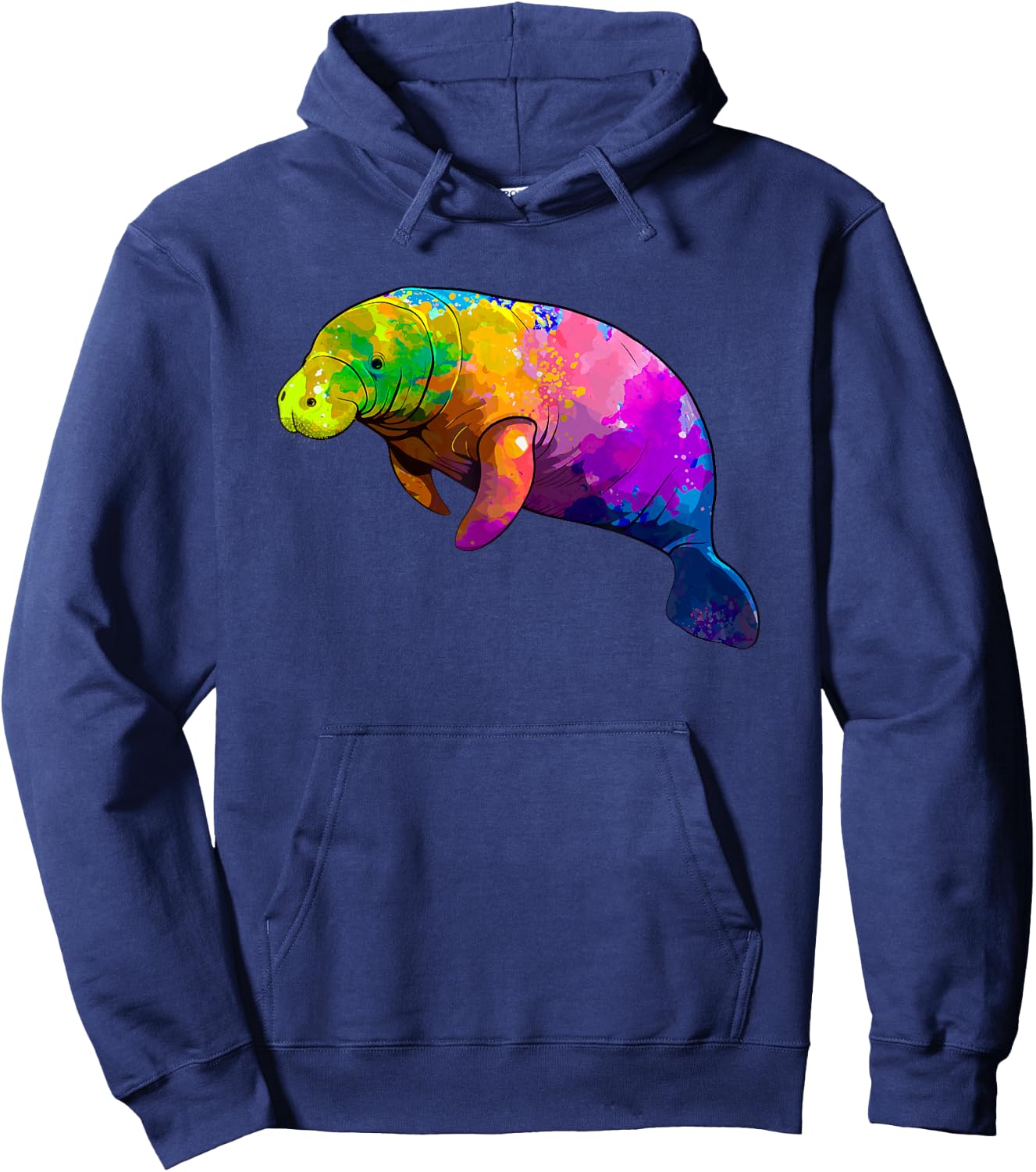 Cute Manatee Art Women Kids Sea Cow Lover Manatee Hoodie - Hoodie | Navy