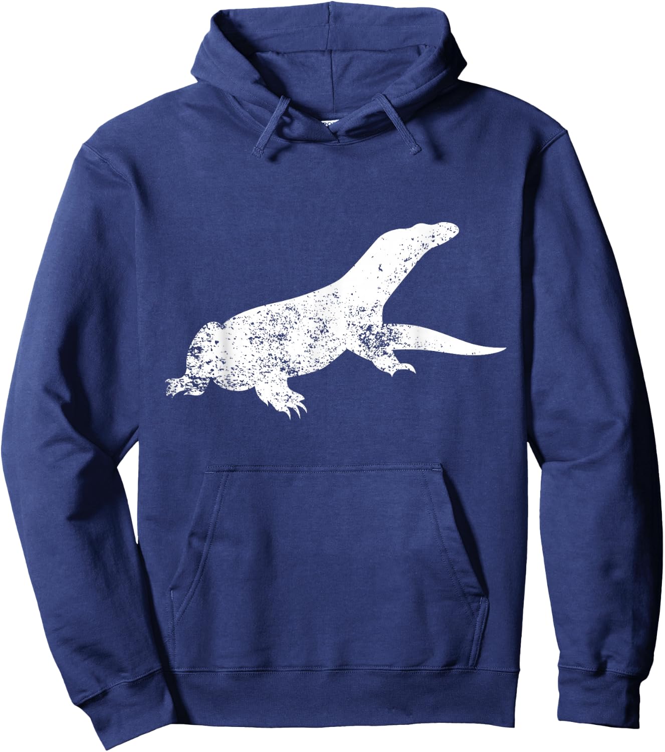 Distressed Monitor Lizard Print - Vintage Monitor Lizard Hoodie - Hoodie | Navy