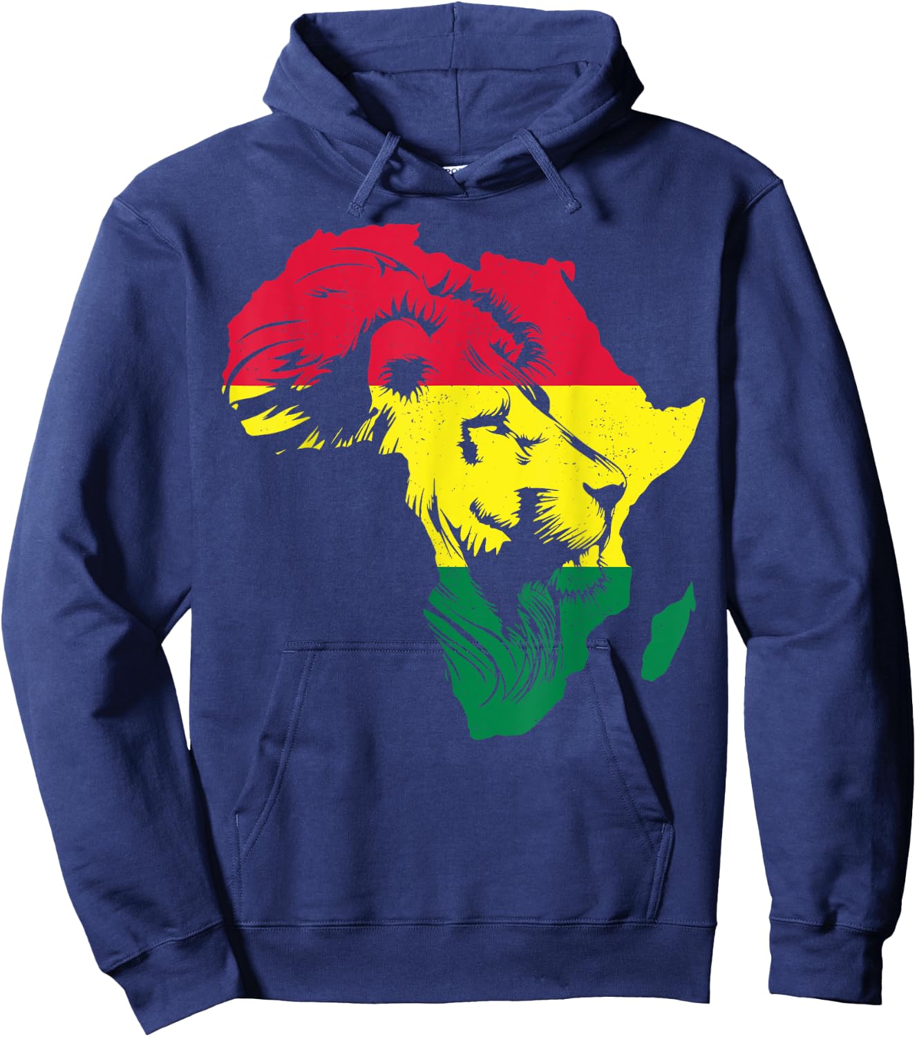Roar Africa Map Lion Face Reggae Rasta Gift Design Hoodie - Hoodie | Navy