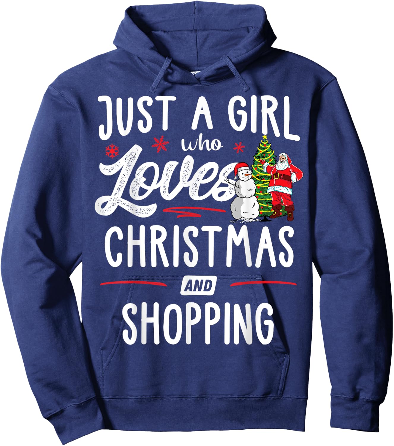Just A Girl Who Loves Christmas And Shopping Gift Women Hoodie - Hoodie | Navy