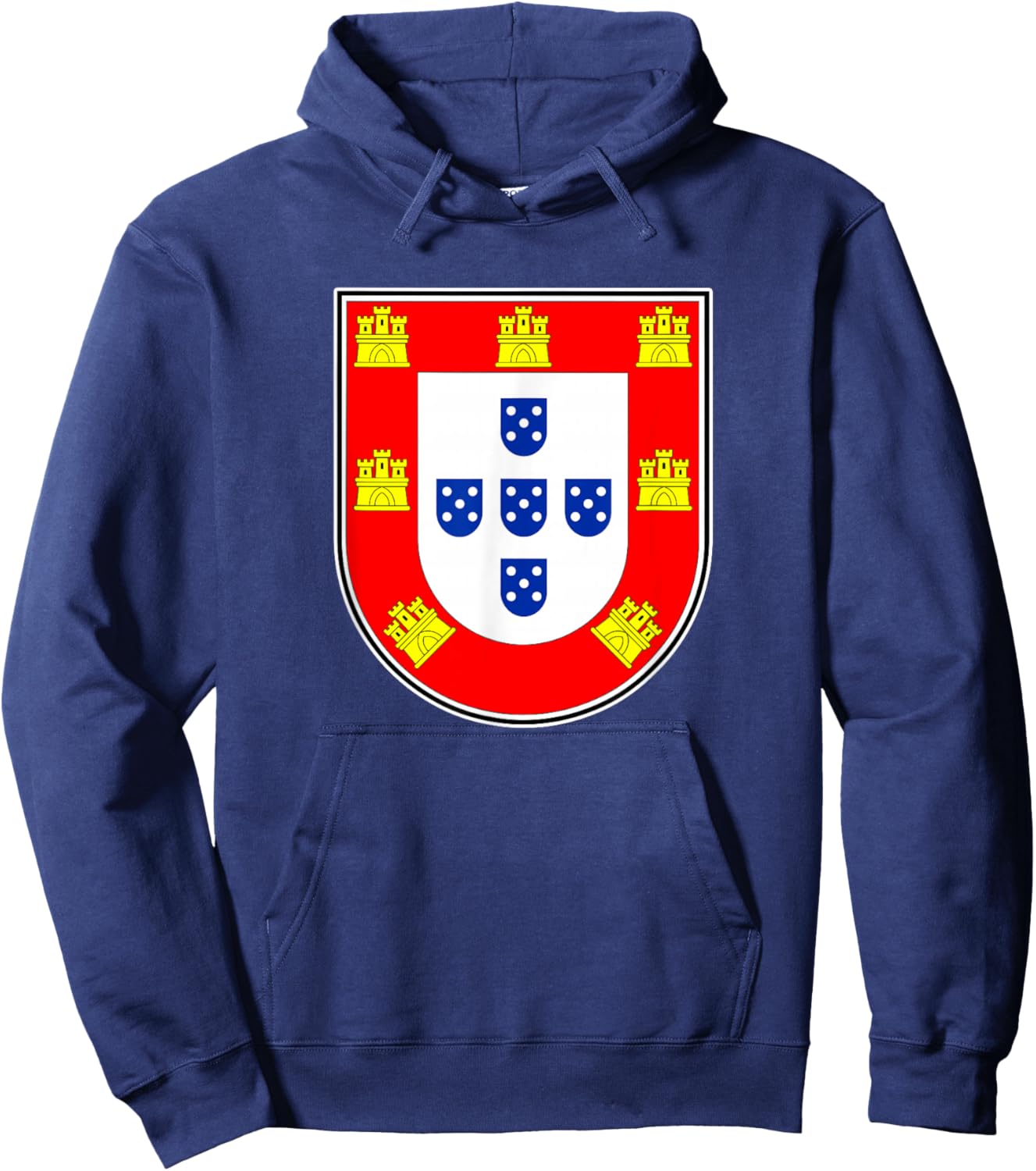 Portugal Quinas - Portuguese Flag Retro Hoodie - Hoodie | Navy