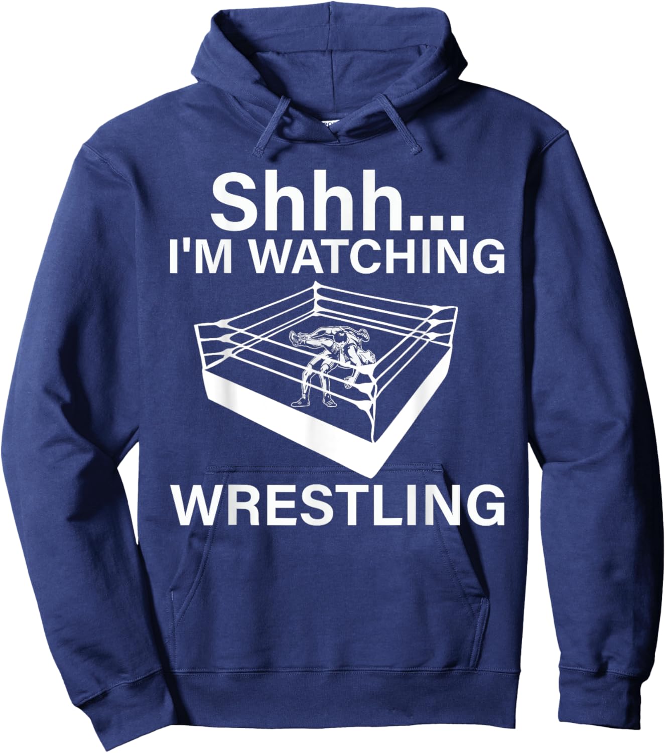 Shhh I'm Watching Wrestling Wrestling Art Boys Kids Hoodie - Hoodie | Navy