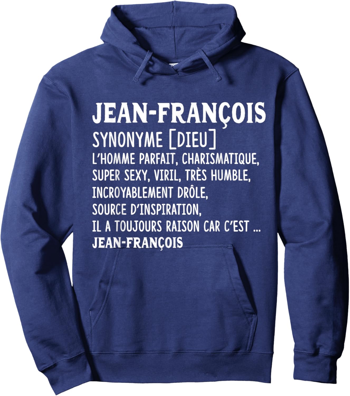 Man Humor Name Custom Jean-François Definition , Black, S Hoodie - Hoodie | Navy