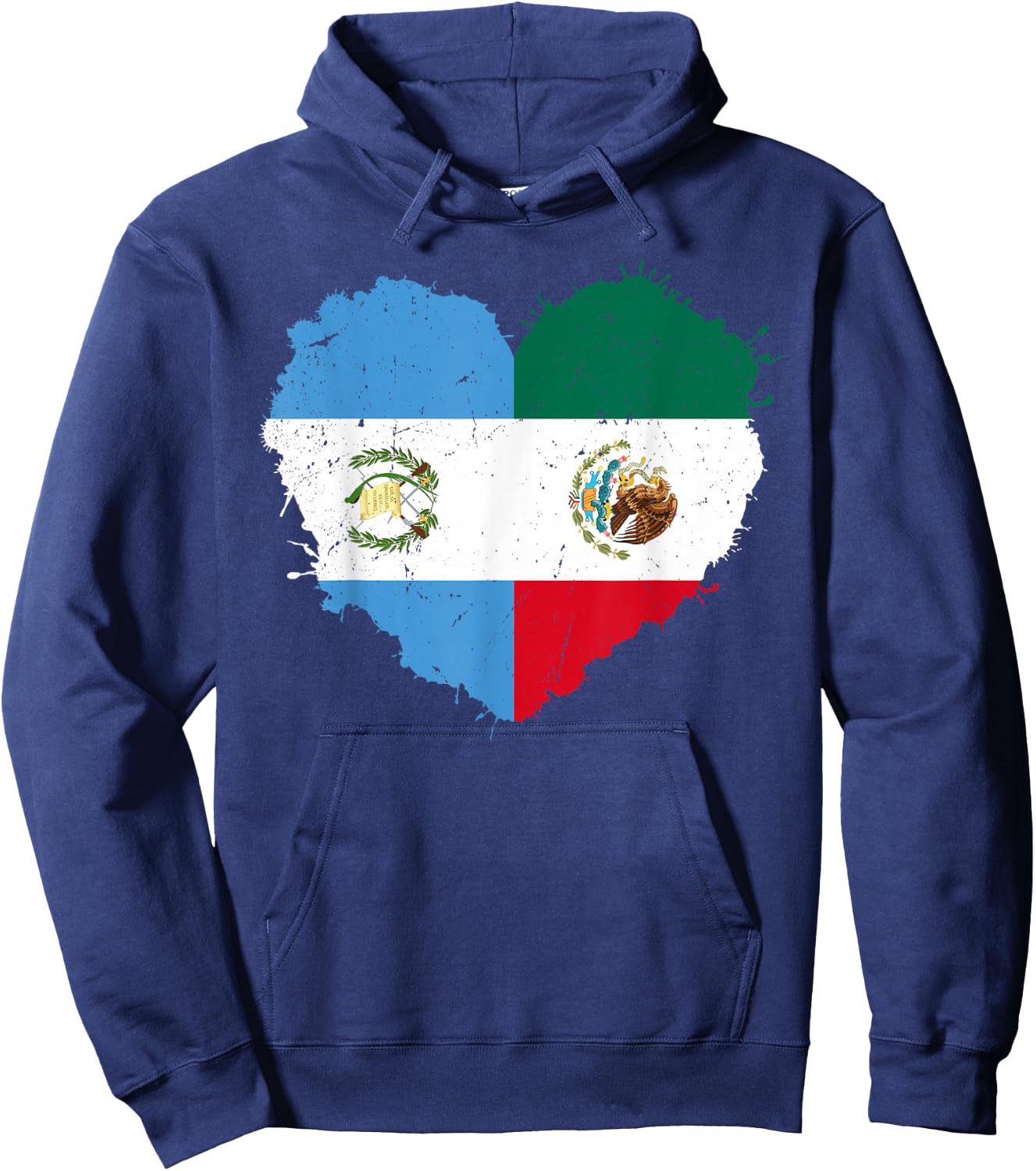 Half Mexican Half Guatemalan Hispanic Heritage Month Latino Hoodie - Hoodie | Navy