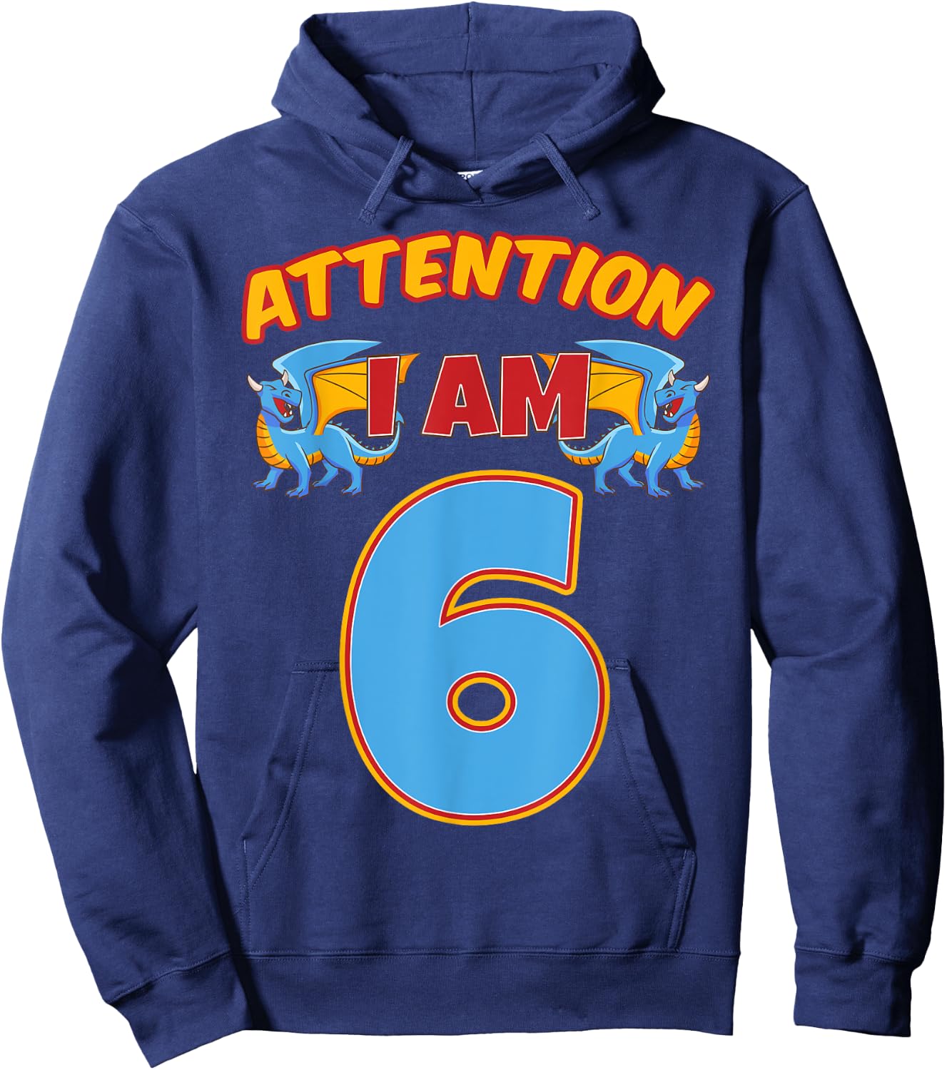 Dragon 6th Birthday Fantasy Party Magical Creature Legends Hoodie - Hoodie | Navy