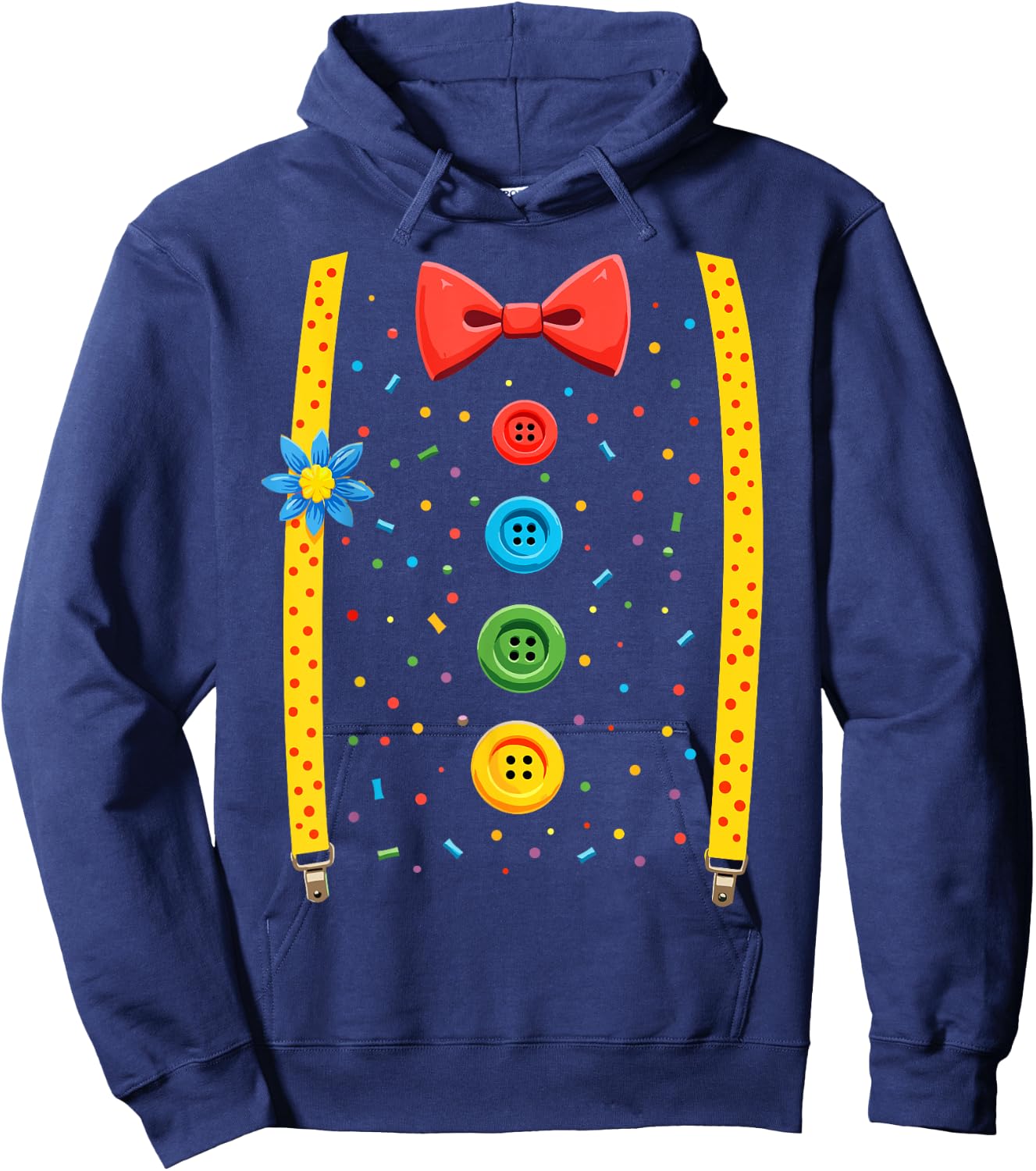 Clown Top Carnival Costume Circus Jester Children's Fancy Dress , black Hoodie - Hoodie | Navy