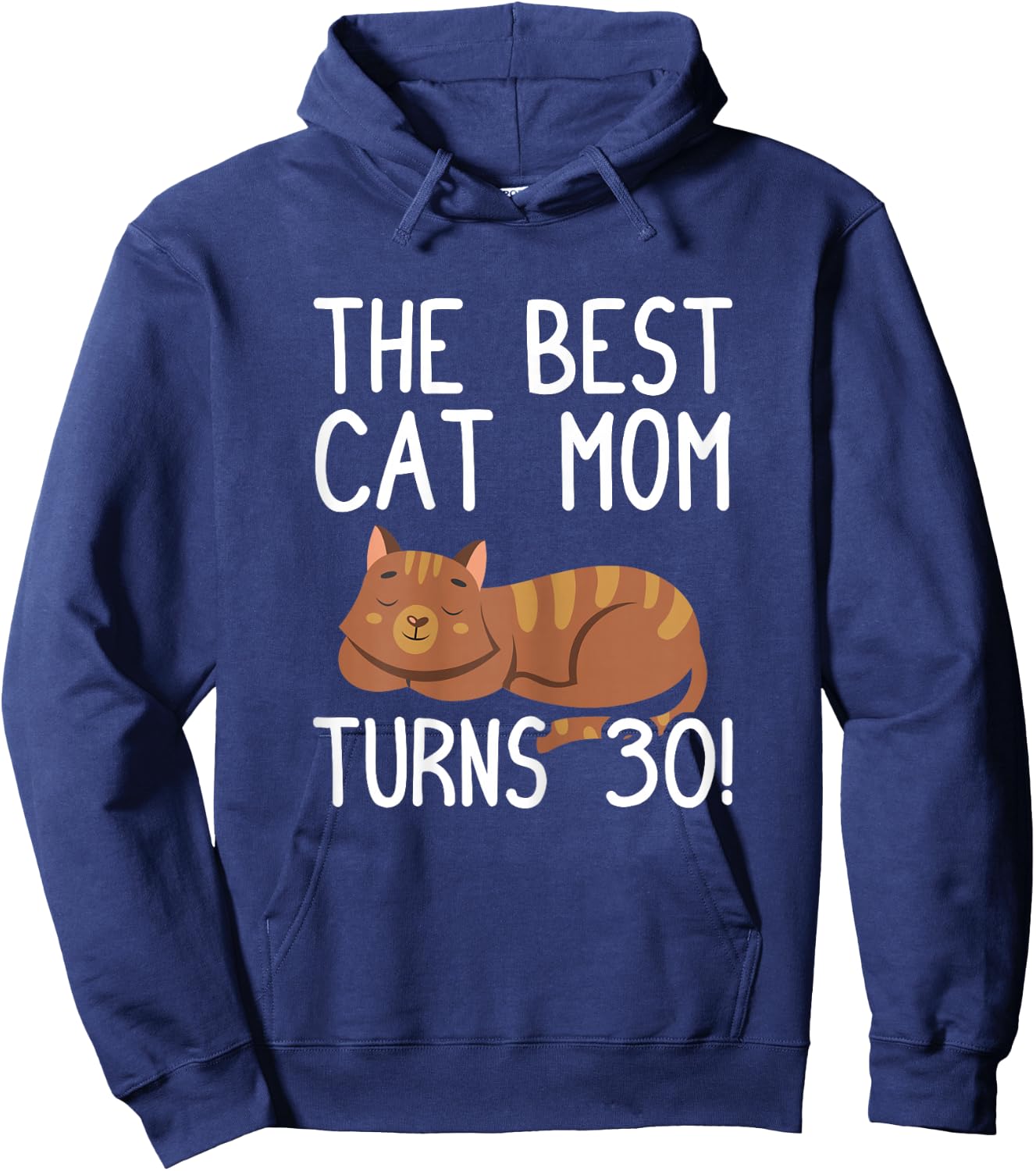 Cute Cat Mom Birthday Design Damen Katze , Schwarz, S, Kurzarm, 30. Geburtstag, Katzen-Motiv Hoodie - Hoodie | Navy