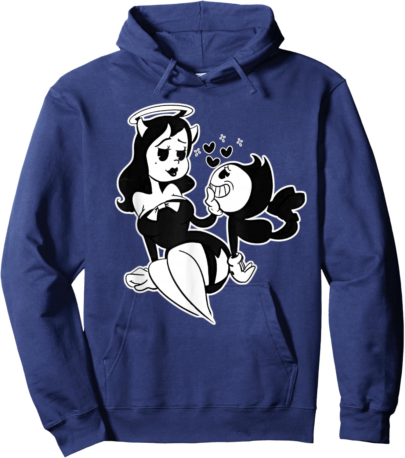 Alice Angel Gothic Angel x Bendy Demon Vintage Cartoon Hoodie - Hoodie | Navy