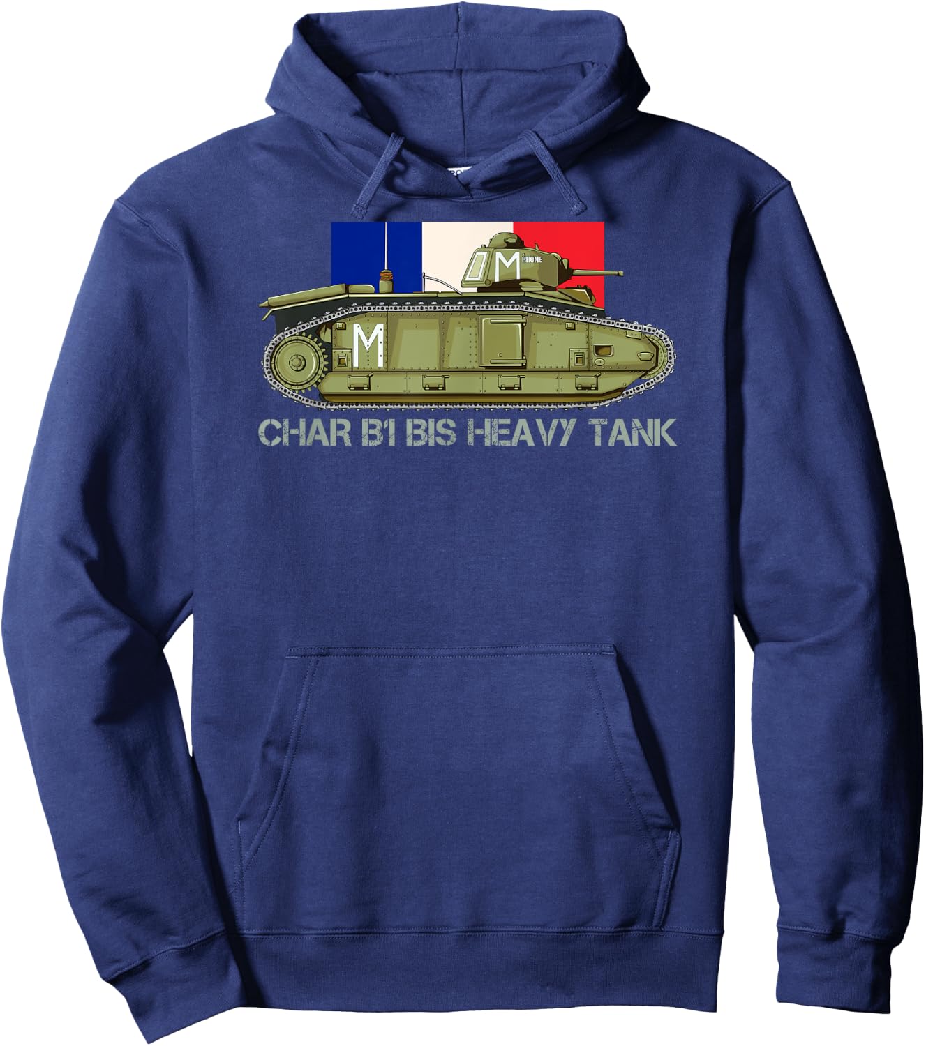 Flag Tank B1 to French Heavy Tank WW2 Tanks , Black, S Hoodie - Hoodie | Navy