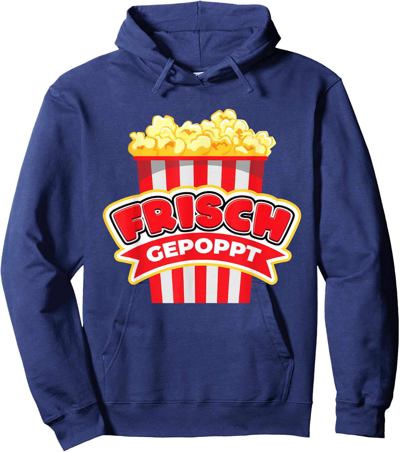 Frisch Gepoppt I Funny Sexy Popcorn Sarcasm Irony Fun , black Hoodie - Hoodie | Navy