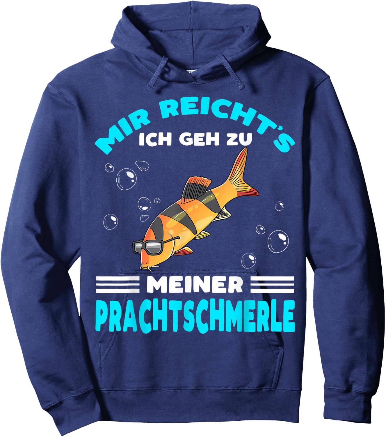 Prachtschmerle with Sunglasses Schmerlen Fish Holder, black Hoodie - Hoodie | Navy