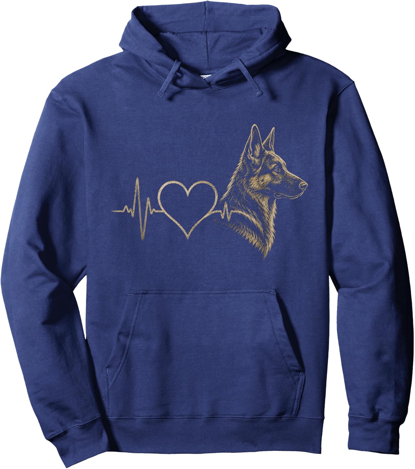 German Shepherd Heartbeat Artwork Design Hoodie - Hoodie | Navy