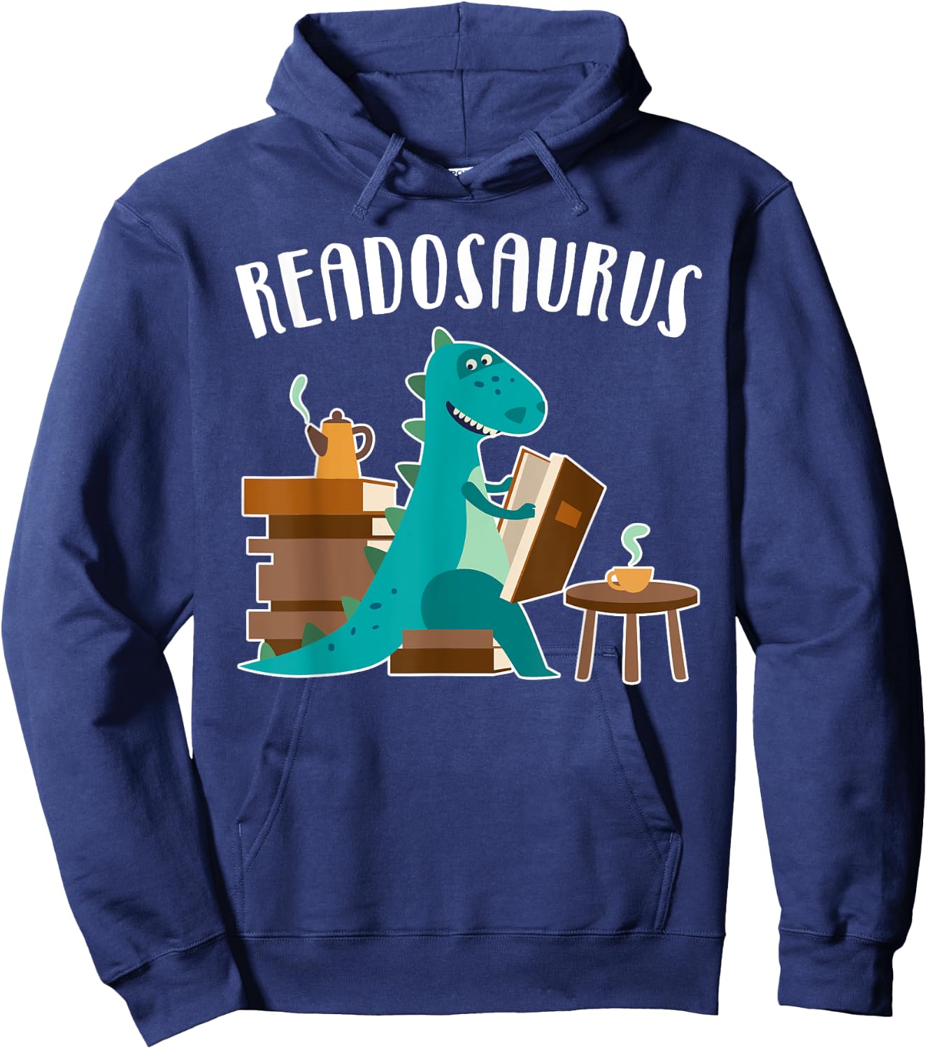 Funny Book Lover Readosaurus Dinosaur Reading Books Boy Girl Hoodie - Hoodie | Navy