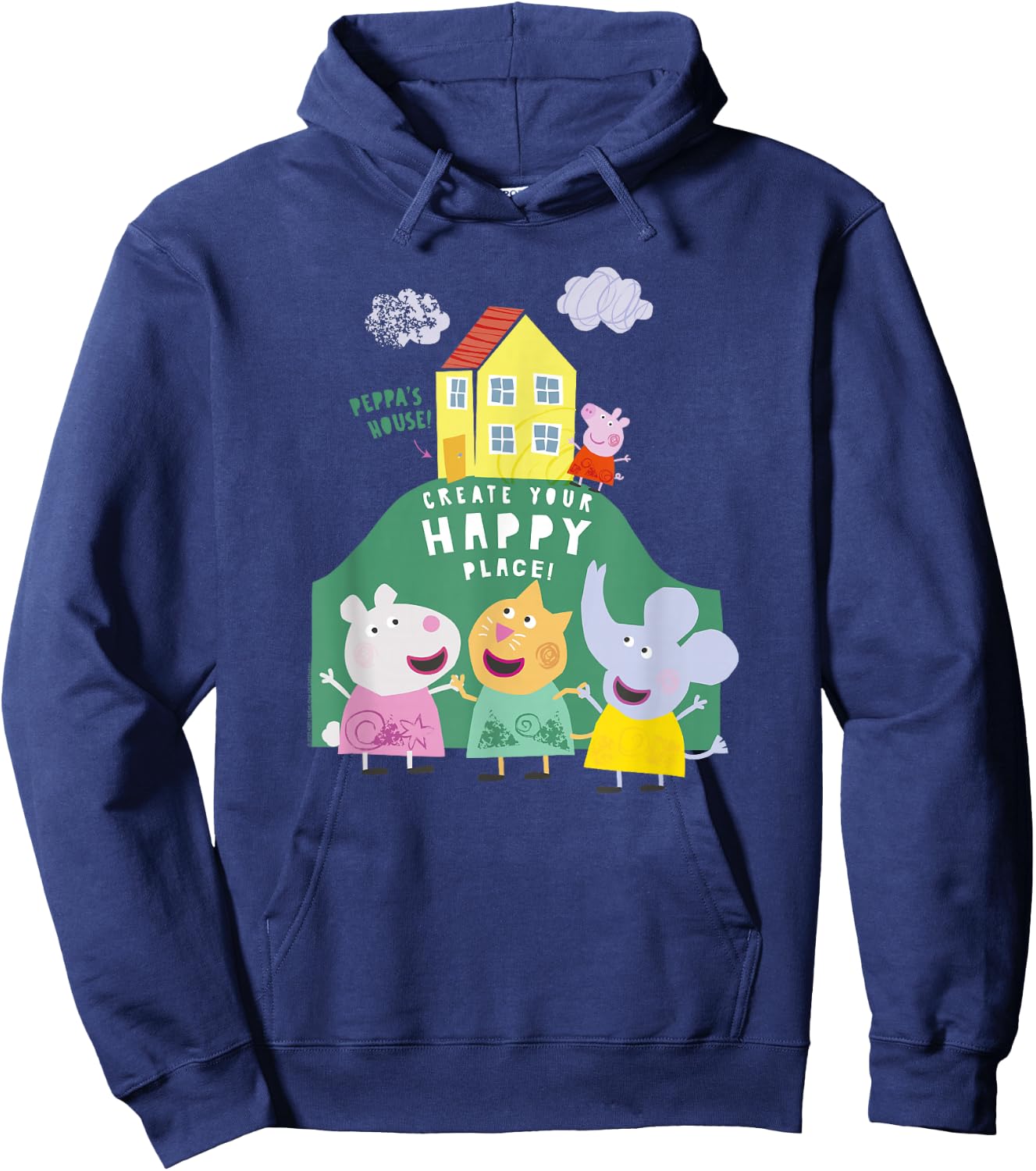 Peppa Pig Peppa's House Create Your Happy Place Group Shot Hoodie - Hoodie | Navy