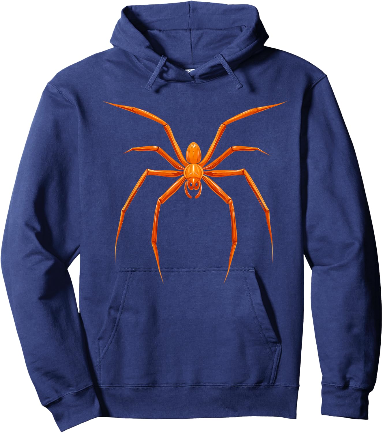 Large Orange Spider Halloween Hoodie - Hoodie | Navy