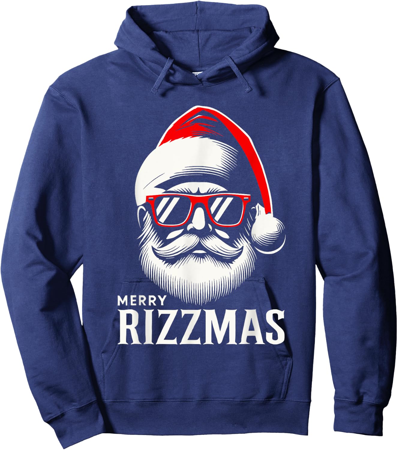 Merry Rizzmas Santa Skating Men Women Kids Funny Christmas Hoodie - Hoodie | Navy