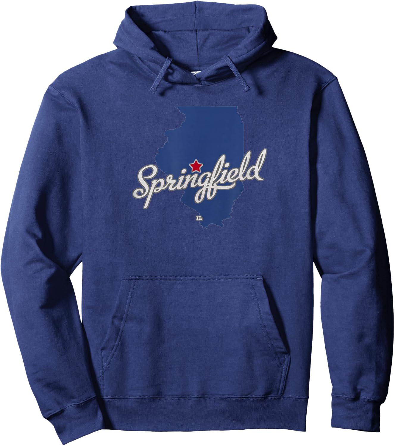 Springfield Illinois IL Map Hoodie - Hoodie | Navy
