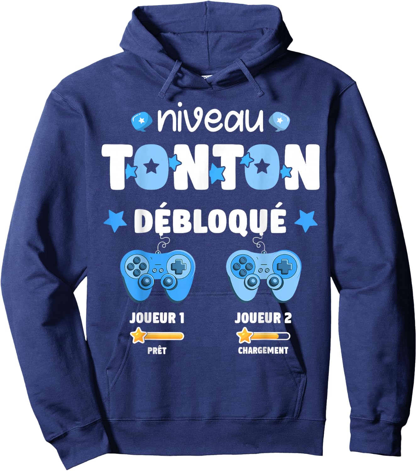 Unlocked Tonton Level Announcement Pregnancy Tonton Geek , Black, S Hoodie - Hoodie | Navy