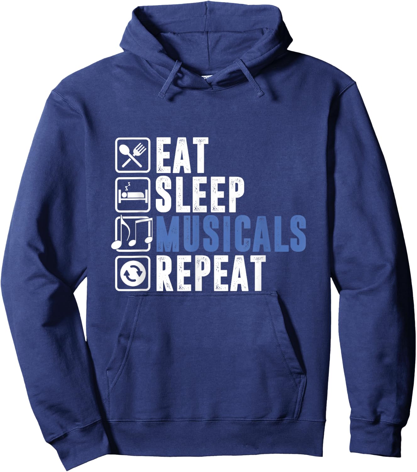 Eat Sleep Musicals | Musikkino | Broadway Hoodie - Hoodie | Navy