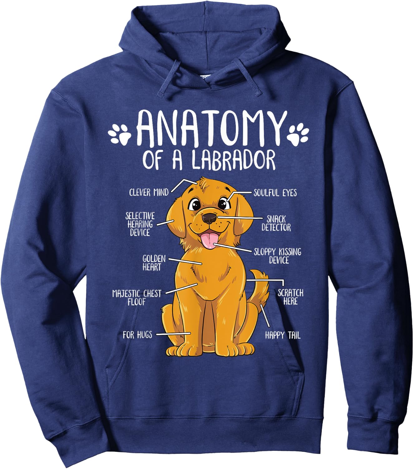 Funny Anatomy Labrador Retriever Lab Dog Lover Owner Women Kids Hoodie - Hoodie | Navy