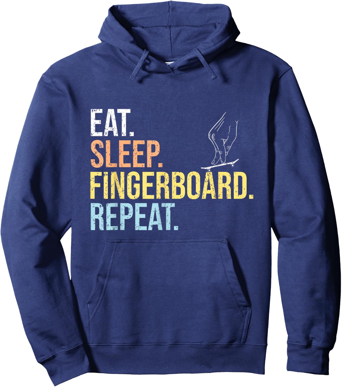 Eat Sleep Fingerboard Repeat Fingerboarding Shirt Skater Hoodie - Hoodie | Navy
