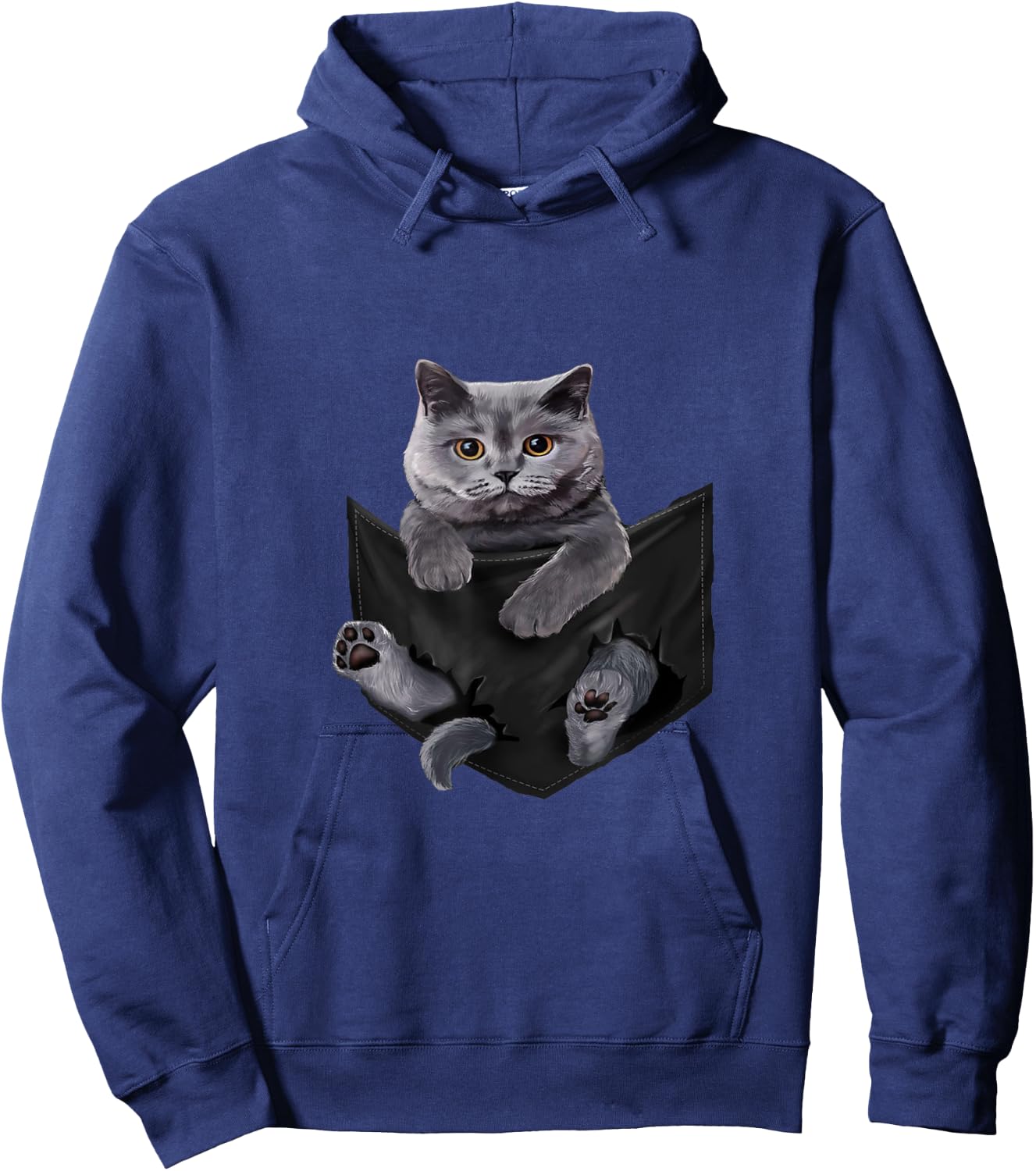 Cat Lovers British Shorthair In Pocket Funny Kitten Men Women Girls Kids Hoodie - Hoodie | Navy